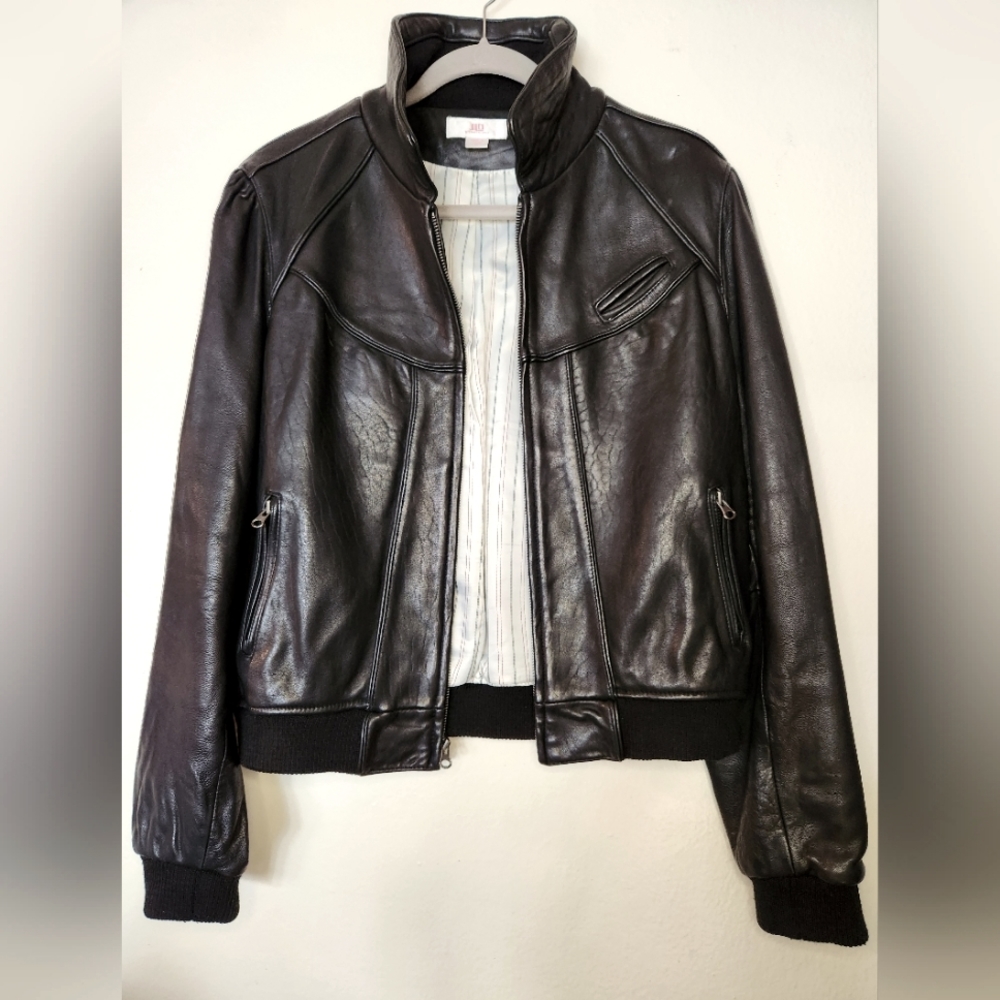 JLo Bomber Leather Jacket